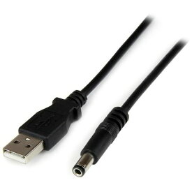 スターテック　USBケーブル／A　−　5V　DCプラグ／1m／タイプNコネクター／ブラック 1袋