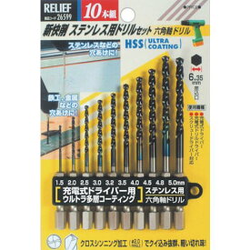 RELIEF　六角軸ステン用ドリル10本　1本 (NO26599)