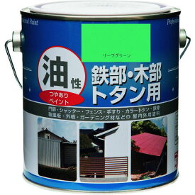 ニッぺ　油性鉄部・木部・トタン用　1．6L　リーフグリーン　HYJ223−1．6 1缶