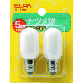 ELPA　ナツメ球　E12　消費電力5W　ホワイト　2個入 1個