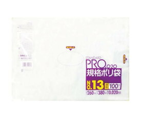 【期間限定!対象商品P2〜20倍】 LT13スタンダードポリ袋13号（0.02）透明100枚　LT13 1袋(100枚入)