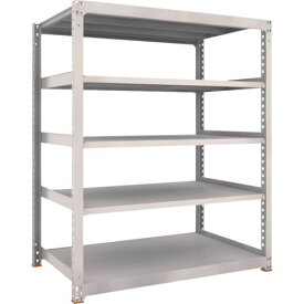 TRUSCO　スチールラック　M5型中量棚　1800×921×H1200　5段　単体　免震樹脂ベース付　ネオグレー　ネオグレー 1台