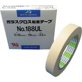 日東 ガラスクロス粘着テープ NO．188UL 0．18mm×19mm×33m 1巻 (188UL-19)