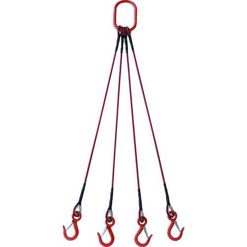 ＴＲＵＳＣＯ ４本吊玉掛ワイヤーロープスリング（カラー被覆付 