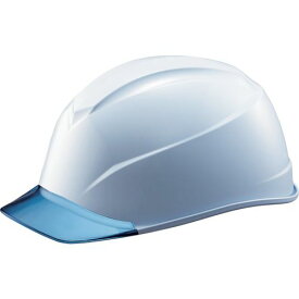 タニザワ エアライトS搭載ヘルメット（透明バイザータイプ・溝付） 透明バイザー：ブルー／帽体色：白 1個