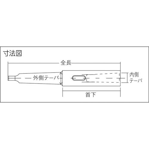ＴＲＵＳＣＯ ドリルソケット焼入内径ＭＴ−３外径ＭＴ−３研磨品 1本 (TDC-33Y)｜福祉用具のバリューケア