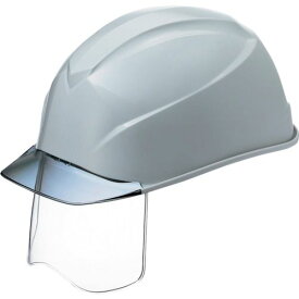 タニザワ エアライトS搭載ヘルメット（透明バイザータイプ・溝付・シールド付） 透明バイザー：グレー／帽体色：グレー 1個
