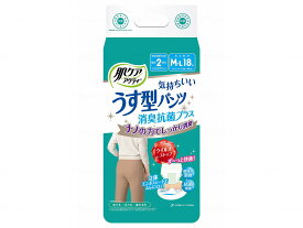 日本製紙クレシア肌ケアアクティ うす型パンツ消臭抗菌プラス ケース M-L18枚