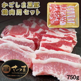 【送料無料】かごしま黒豚 焼肉セット 750g BBQ 豚バラ 上ロース 豚トロ 熨斗対応可