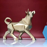 オブジェ ゴールド ブル 闘牛 置物 フィギュア 牛の像 3D 縁起物 牛のオブジェ 机の装飾 棚デスクトップ …