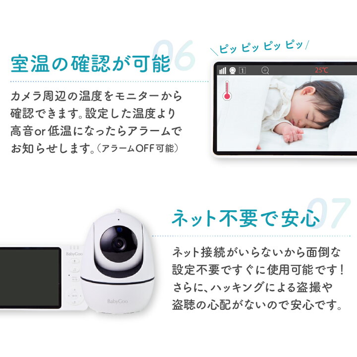 楽天市場】【楽天1位】 BabyGoo ベビーモニター 赤ちゃん カメラ 