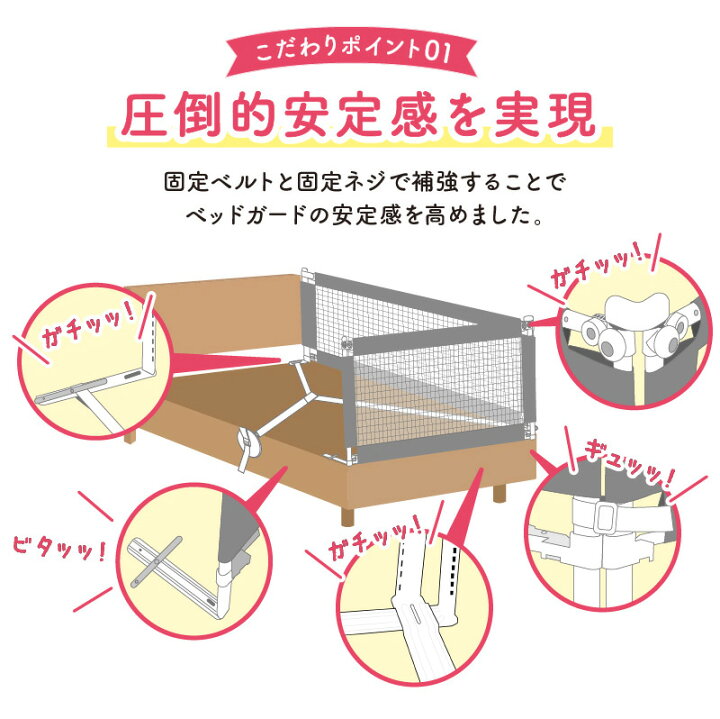 楽天市場】【マラソン限定P5倍】【楽天30冠】ベッドガード ベッド 