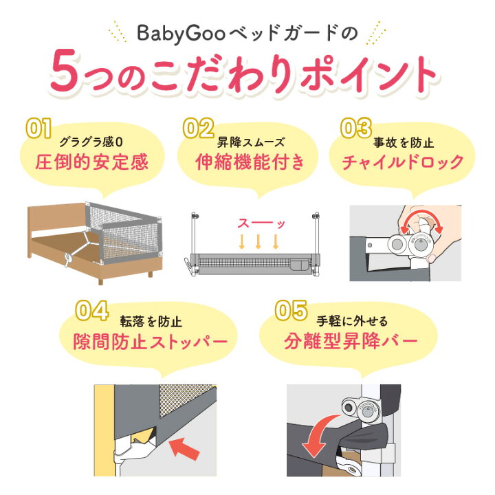 楽天市場】【楽天ランキング30冠】ベッドガード ベッドフェンス  