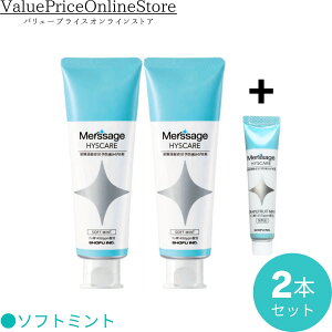【100円OFFクーポン有】【数量限定!サンプル10gのおまけ付き】メルサージュ ヒスケア Ag ソフトミントフレーバー(知覚過敏症状予防歯磨き剤) (フッ素1450ppm配合)80g 2本