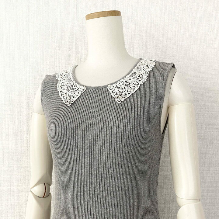 楽天市場】Rene ルネ ニットワンピース ノースリーブワンピース レース  