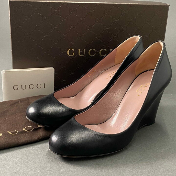 楽天市場】《美品》 GUCCI グッチ GGロゴ ウェッジソール パンプス 36 