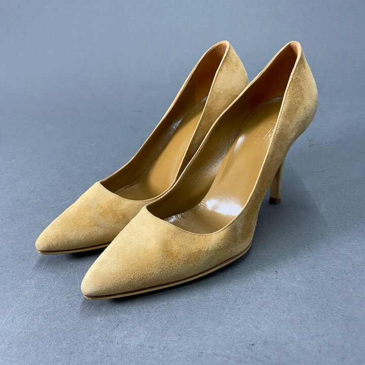 楽天市場】HERMES エルメス 37 1/2 スウェード ポインテッドトゥ  