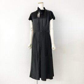 BALENCIAGA バレンシアガ シルクフリルドレス ワンピース ブラック SILK DRESS パーティ one piece 【中古】