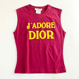 《美品》 Christian Dior クリスチャン ディオール J'Adore Dior Ombre Sleeveless Top ジャドール タンクトップ 40 ピンク カットソー イタリア製 【中古】