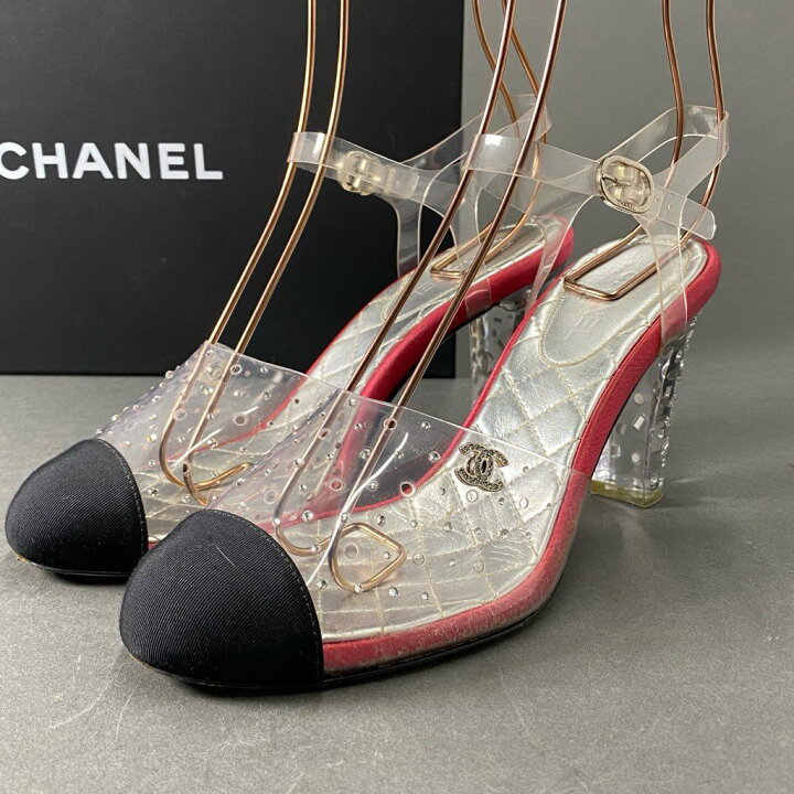 楽天市場】CHANEL シャネル 17A クリアストラップ ラインストーン ココ 