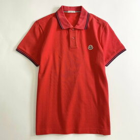 タグ付 MONCLER モンクレール ロゴワッペンポロシャツ サイズS レッド MAGLIA POLO MANICA C マリアポロマニカ メンズ 半袖 春夏 【中古】