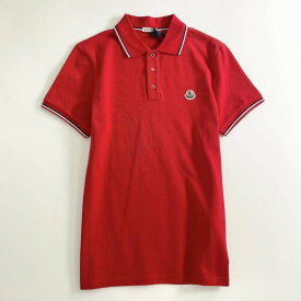 タグ付 MONCLER モンクレール ロゴワッペンポロシャツ サイズS レッド MAGLIA POLO MANICA C マリアポロマニカ メンズ 半袖 春夏 【中古】