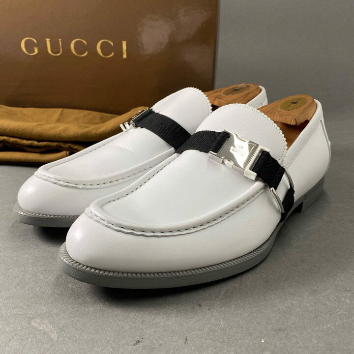 楽天市場】《極美品》 GUCCI グッチ メタルロゴ ベルトローファー 6 