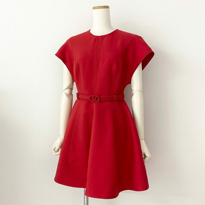 楽天市場】《美品》 VALENTINO ヴァレンティノ Crepe Belted Mini  