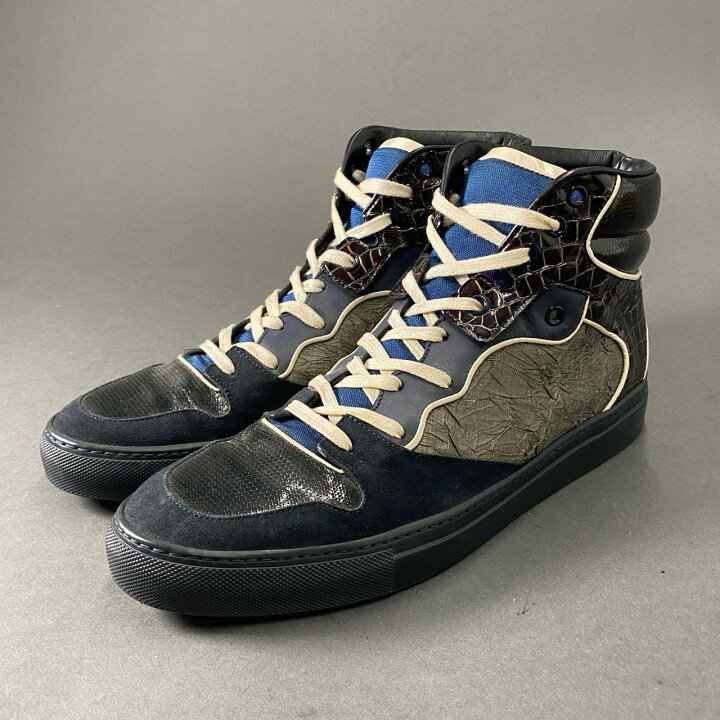 楽天市場】BALENCIAGA バレンシアガ ハイカットスニーカー 42 ネイビー 