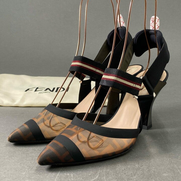 楽天市場】FENDI フェンディ コリブリ ズッカ柄 ミュールサンダル 38 