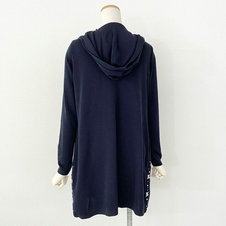 楽天市場】《美品》 日本製 Rene ルネ パール装飾 フーディ ロング 