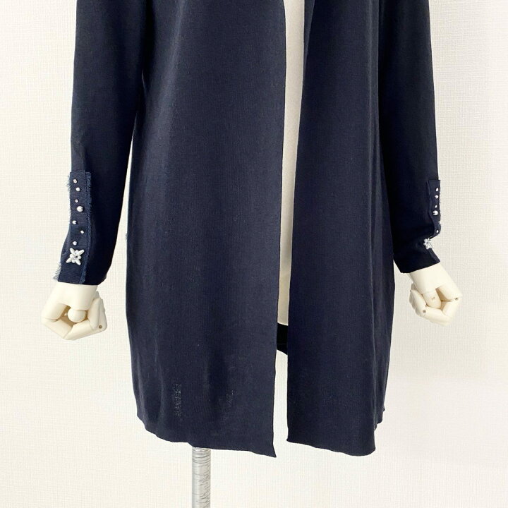 楽天市場】《美品》 日本製 Rene ルネ パール装飾 フーディ ロング 