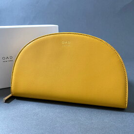 《未使用保管品》 OAD NEW YORK オーエーディー ニューヨーク Dia Continental Mirror Wallet ミラーロングウォレット イエロー レザー ラウンドジップ 長財布 【中古】