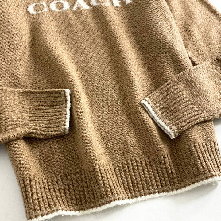 COACH ベージュ タートルネックセーター 