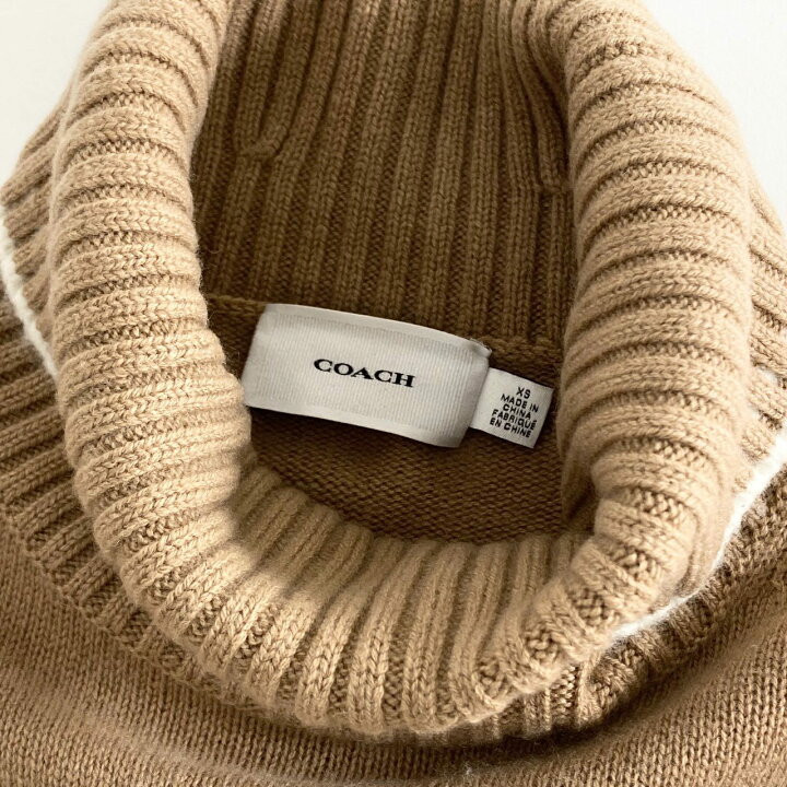 楽天市場】COACH コーチ フロントロゴ カシミヤ入り タートルネック 