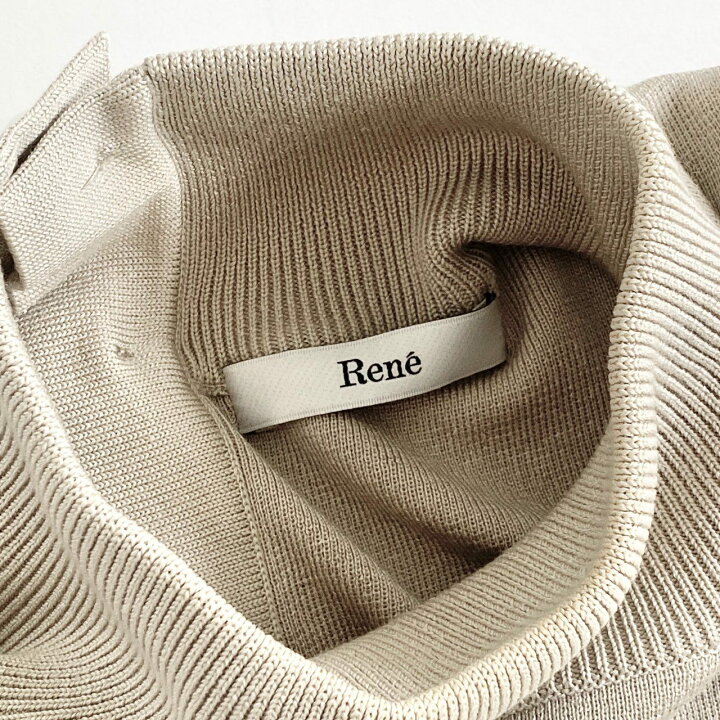 楽天市場】Rene ルネ ノースリーブ パールニットワンピース 6112537 36 