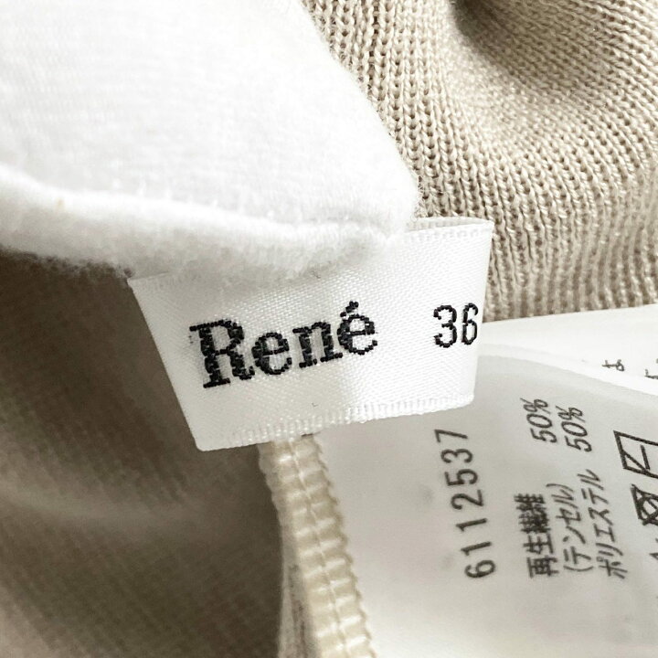 楽天市場】Rene ルネ ノースリーブ パールニットワンピース 6112537 36 