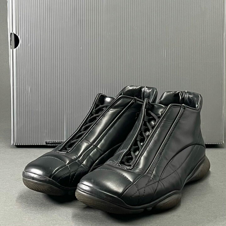 楽天市場】PRADA SPORT プラダスポーツ レザーハイカットスニーカー 