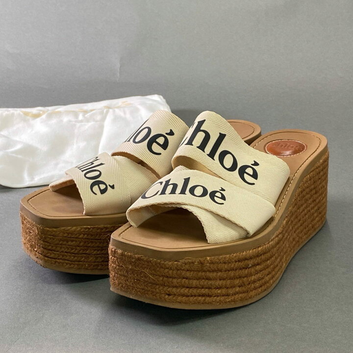 楽天市場】Chloe クロエ Woody ウッディ 厚底 ウェッジソール サンダル 