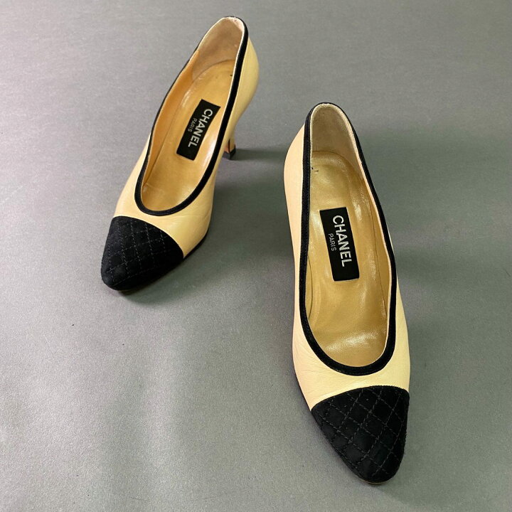 楽天市場】CHANEL シャネル キルティング レザーパンプス 35 1/2 