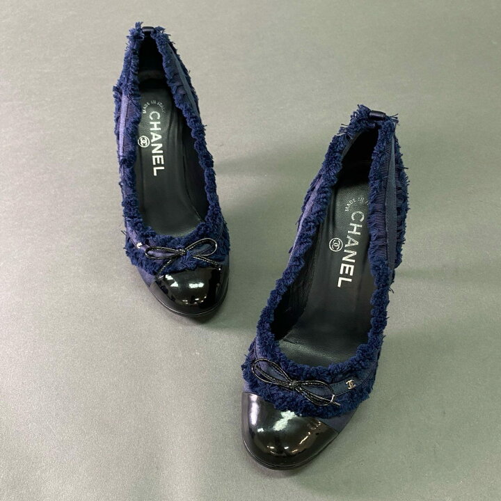 楽天市場】CHANEL シャネル CC ココマーク フリルリボン ヒール 