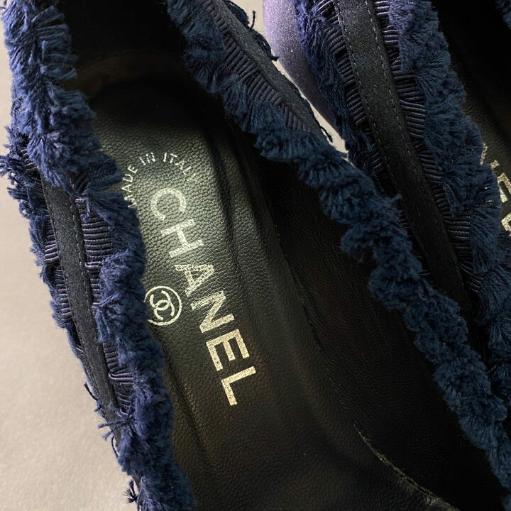 楽天市場】CHANEL シャネル CC ココマーク フリルリボン ヒール  