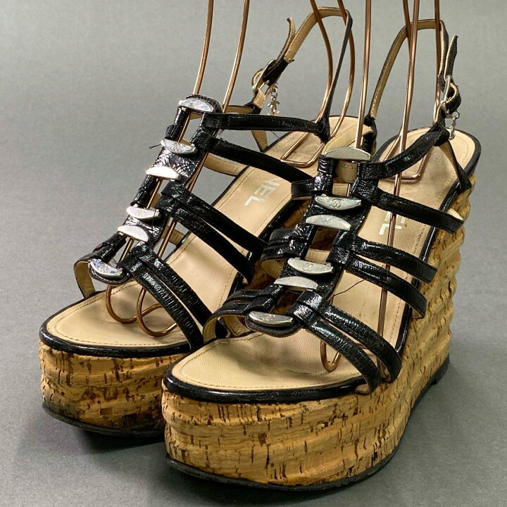 楽天市場】CHANEL シャネル ココマーク ウェッジソール サンダル 36 1 