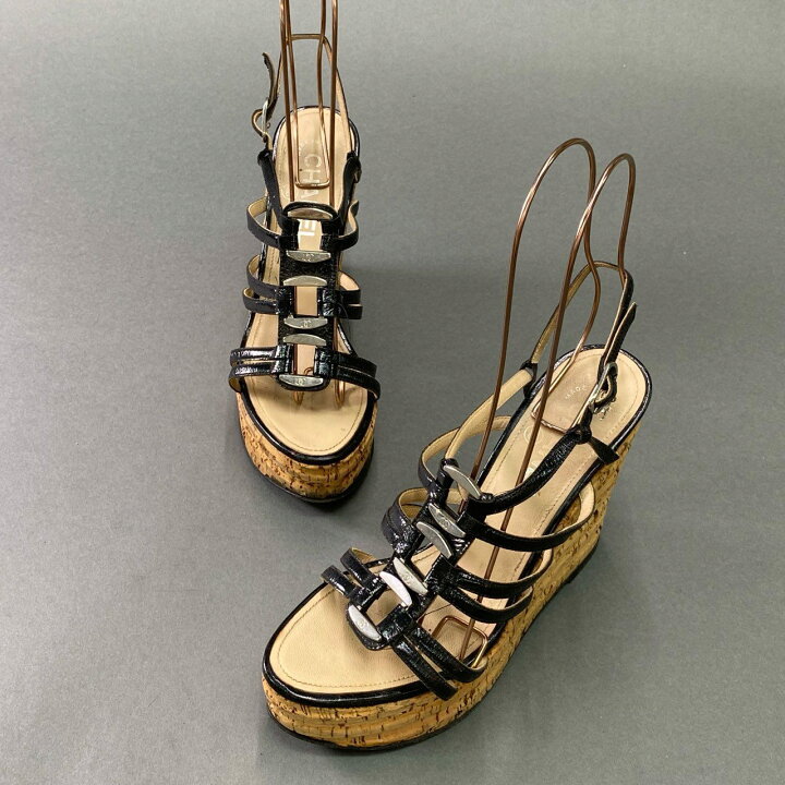 楽天市場】CHANEL シャネル ココマーク ウェッジソール サンダル 36 1  