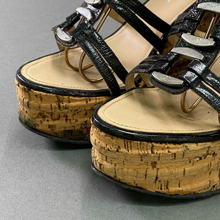 楽天市場】CHANEL シャネル ココマーク ウェッジソール サンダル 36 1  