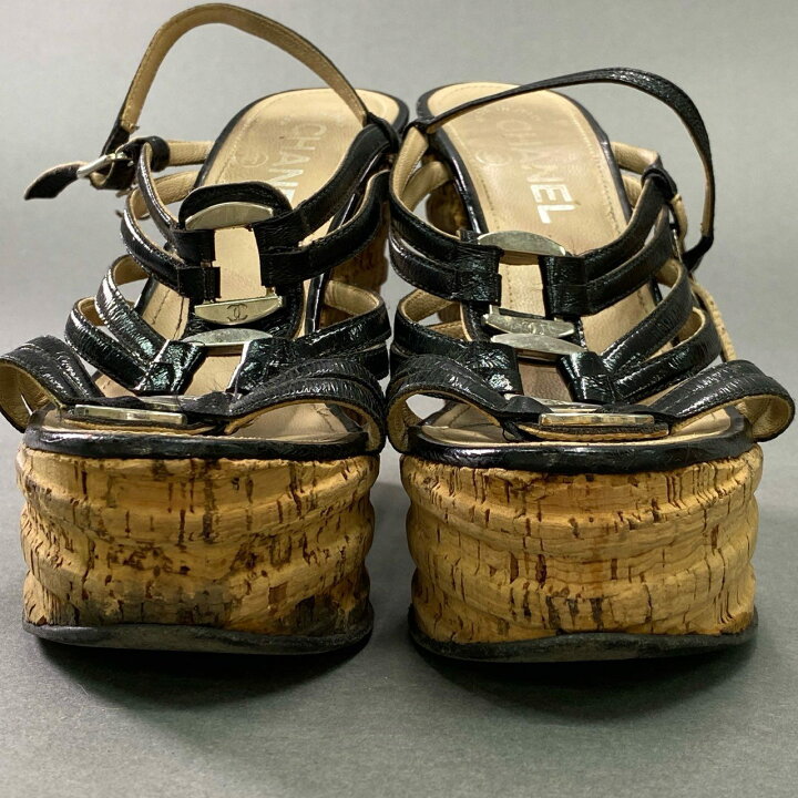 楽天市場】CHANEL シャネル ココマーク ウェッジソール サンダル 36 1  