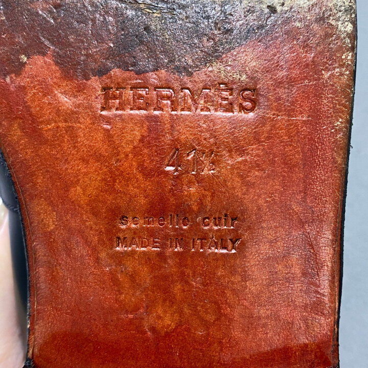 楽天市場】【イタリア製】HERMES エルメス Hロゴ金具 レザーシューズ 