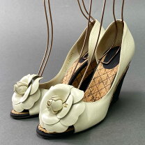 楽天市場】CHANEL（形状（つま先）オープントゥ）（パンプス  