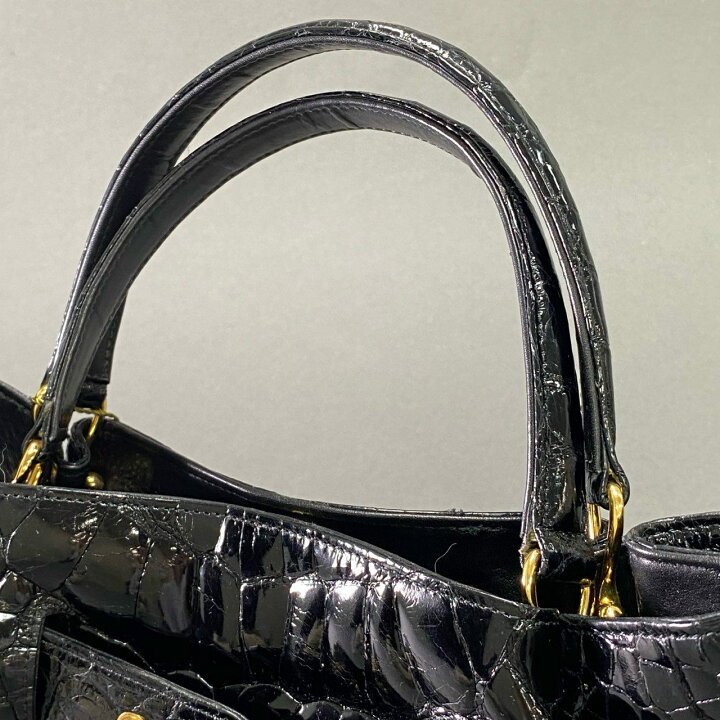 楽天市場】《美品》 JRA公認 シャイニングクロコダイル トートバッグ 