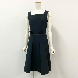 《美品》 FOXEY NEW YORK フォクシーニューヨーク Little Roots Dress ノースリーブワンピース ドレス フレアスカート 日本製 スクエアネック 34022 38 ブラック レディースo07t【中古】